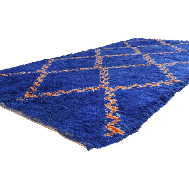 21892 Vintage Beni M'Guild Moroccan Rug, 06'00 x 11'08. The Azure Atlas Current: A Vintage Beni M'Guild Moroccan...