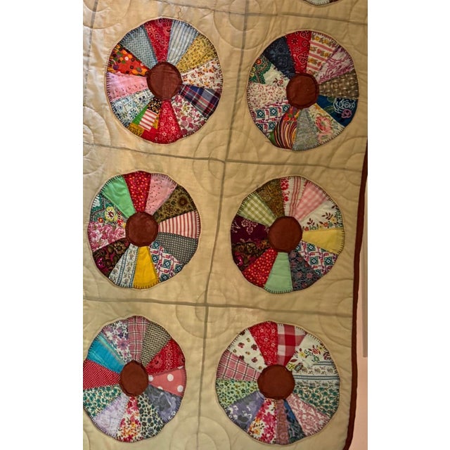 Beautiful hand made quilt. Colorful, plate design quilt. Nice size. Great condition.