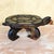 Vintage hand-carved wooden turtle stool/plant stand by E.B. Lovett, Rockville MD. Constructed from pressure-treated lumber...