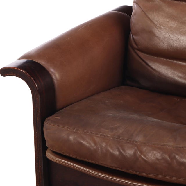1970s Pair of 1970s Danish Leather Lounge Chairs by Georg Thams for a/S Vejen For Sale - Image 5 of 8