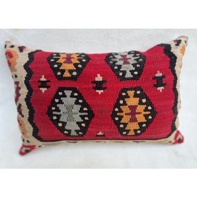 Textile Three Pillows Upholstered With Kilim Weave For Sale - Image 7 of 10