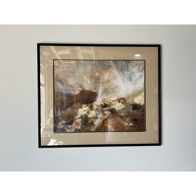 Mid-Century Modern 70's Dennis Frings Mixed Media Expressionist Abstract Painting For Sale - Image 3 of 13