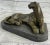Handcrafted Henry Moore Mountain Lion Bronze Sculpture Marble Base Figurine For Sale In New York - Image 6 of 10