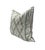 Pair of handcrafted pillows fashioned with Schumacher in Santa Monica Ikat green fabric on the front and backed in a flax...