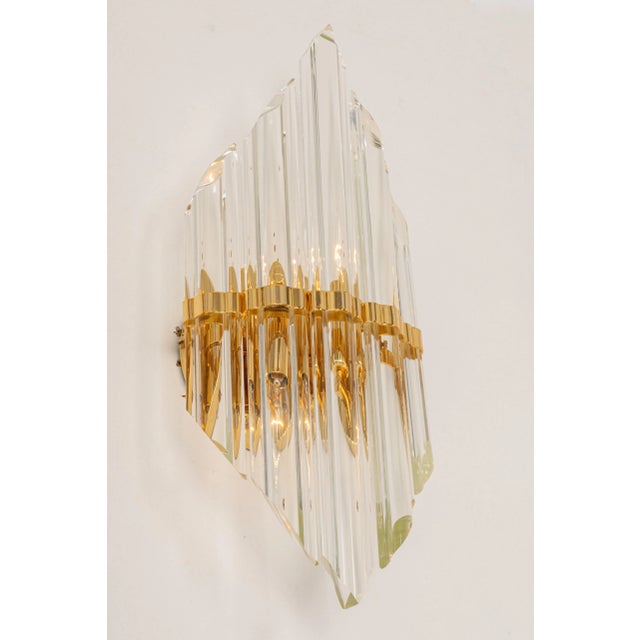 Italian Crystal Glass Wall Lights in the Style of Venini, 1970s, Set of 2 For Sale - Image 6 of 9