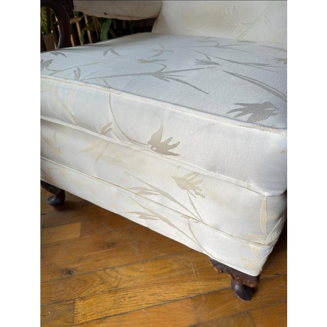 French Mid- 20th Century Vintage French Bergere Empire Style Swan Armchair in White For Sale - Image 3 of 9