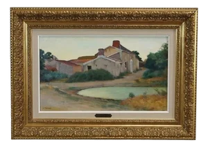 Charles Perron, Country Scene, 20th-Century, Oil on Canvas, Framed