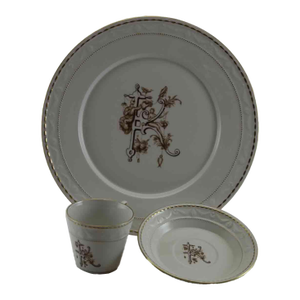 1990’s Vintage/New Hand-Painted 3-Piece Place-Setting Renaissance Monogram K