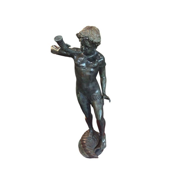 Metal 20th Century Bronze Nude Faun and Urban Scugnizzo Sculptures, Set of 2 For Sale - Image 7 of 8