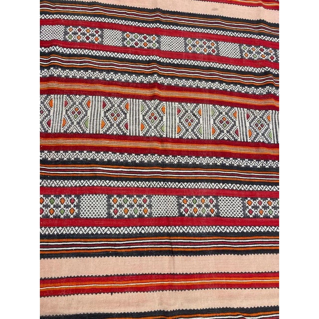 1950s Vintage Tribal Berbere Moroccan Kilim Rug , 1950s For Sale - Image 5 of 18
