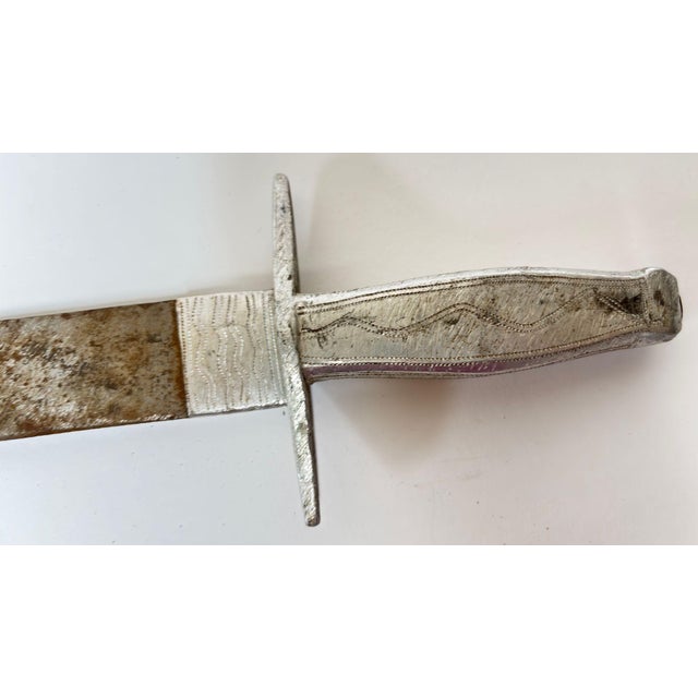 Mandinka Ceremonial Sword With Decorated Green Leather Scabbard West Africa 1950 For Sale - Image 13 of 14