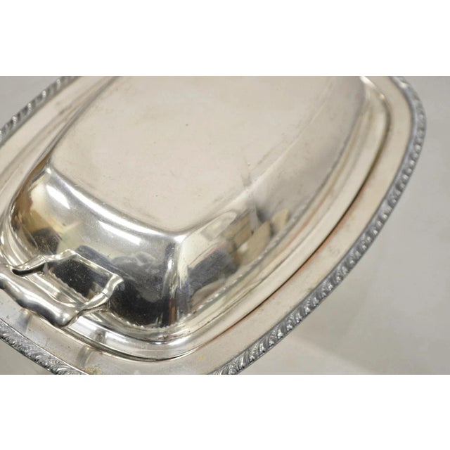 Victorian Vintage World Silver on Copper Lidded Vegetable Serving Platter With Handles For Sale - Image 3 of 11