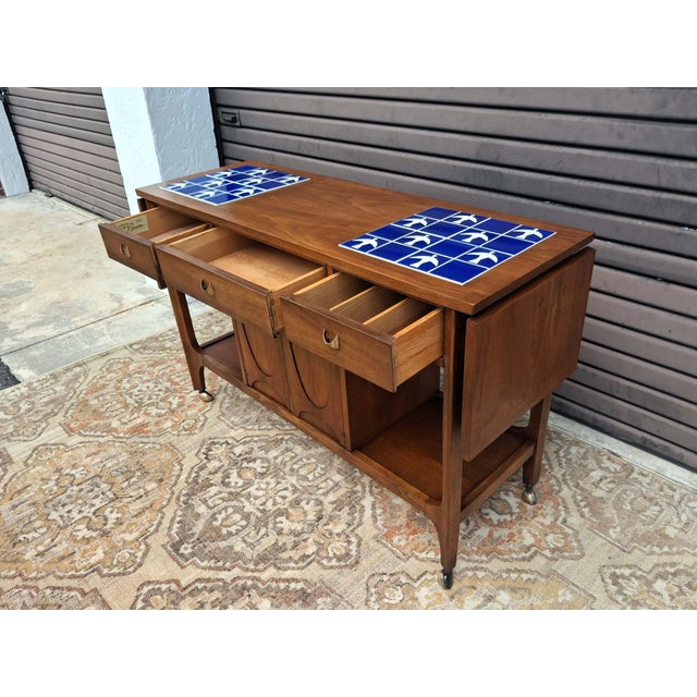 Mid Century Modern Broyhill Brasilia Bar Cart Server. For Sale - Image 16 of 18
