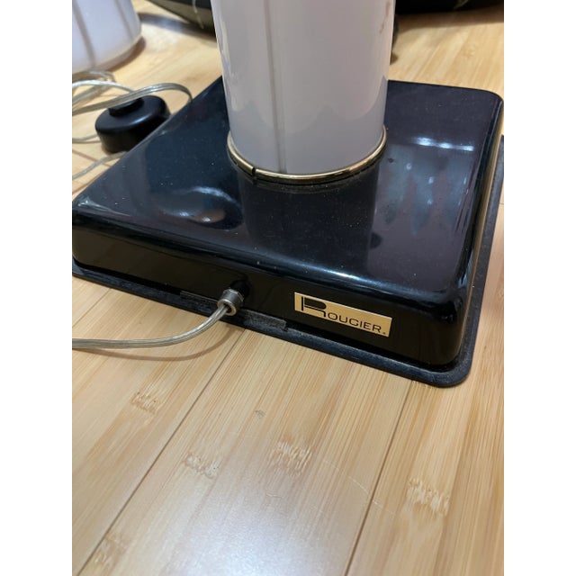 White 1980s Rougier Acyclic Palm Floor Lamps - a Pair For Sale - Image 8 of 12