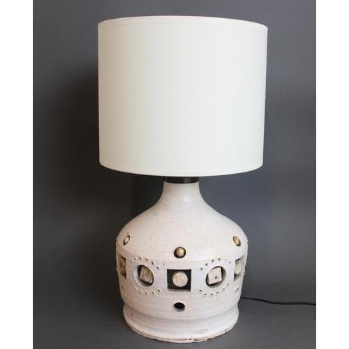 Vintage French Ceramic Table Lamp attributed to Georges Pelletier, 1970s For Sale - Image 18 of 18