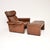 Mid-Century Modern Set of Vintage Italian Leather Reclining Armchair and Ottoman, 1960s For Sale - Image 3 of 14