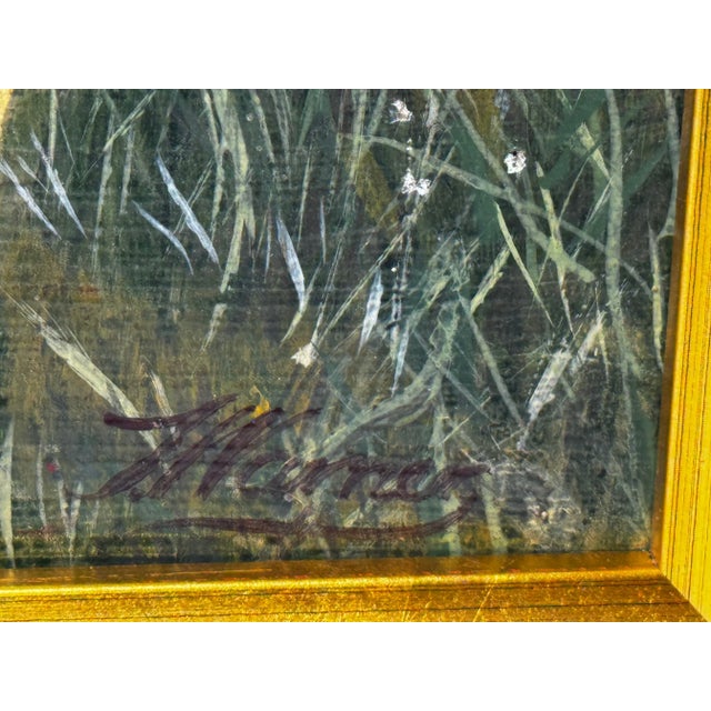 Edwardian British Lurcher Oil Portrait Signed J. Warnes, Circa 1910 For Sale - Image 11 of 12