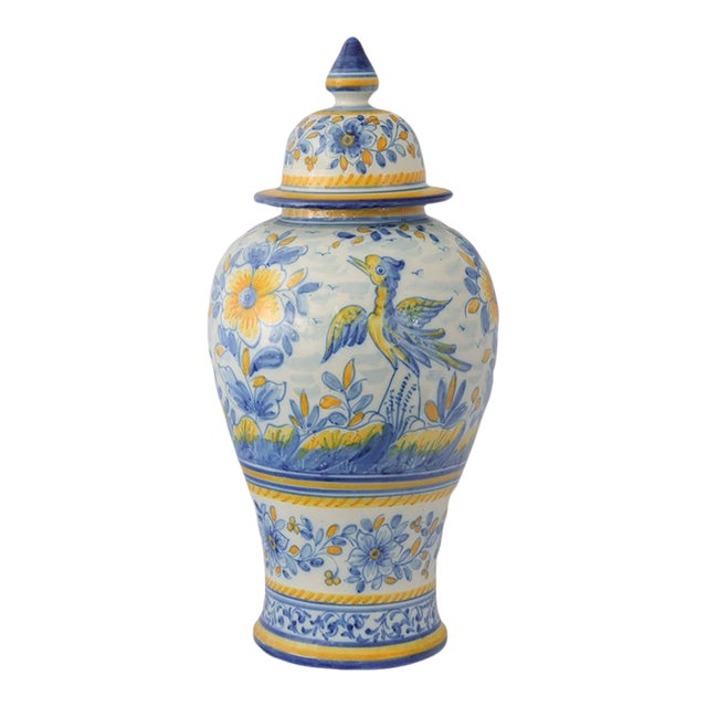 Midcentury Portuguese Faience Urn For Sale