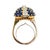 Blue Late 20th Century 18k Yellow Gold Sapphire & Diamond Bombe Ring, Size 5 For Sale - Image 8 of 11