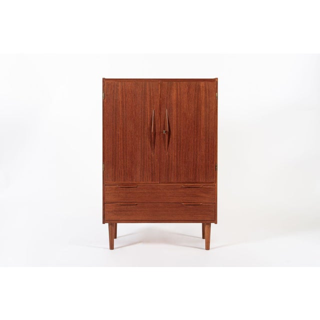 Mid-Century Modern Mid Century Danish Teak Wood Storage or Bar Cabinet For Sale - Image 3 of 12