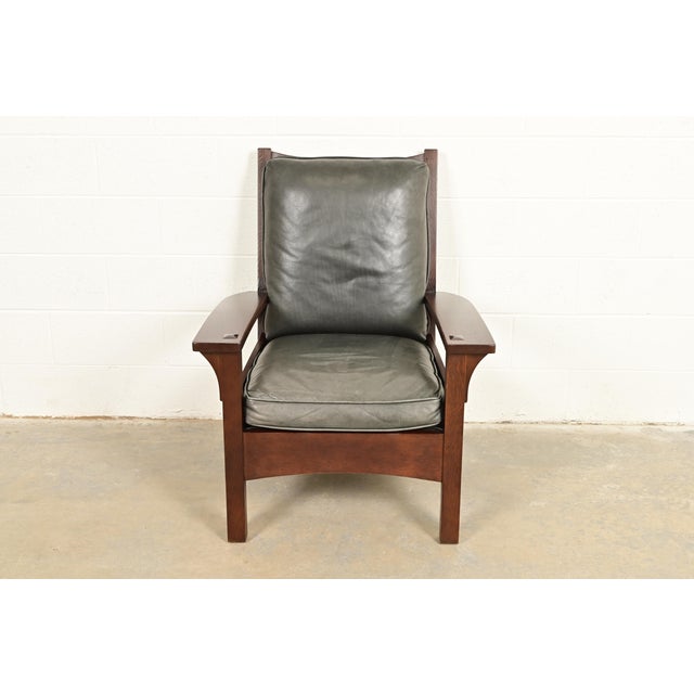 Mission Stickley Mission Oak Arts & Crafts Lounge Chair For Sale - Image 3 of 15