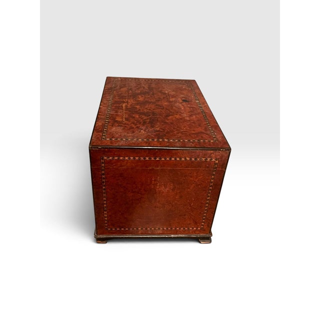 Art Deco Vintage Alfred Dunhill of London Burlwood Humidor With Marquetry Inlay For Sale - Image 3 of 9