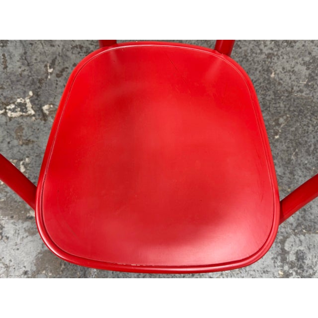 Red Hermann Czech for Gebrüder Thonet Czech Armchair For Sale - Image 8 of 12