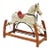 Antique Victorian White & Red Painted Carved Wood Rocking Horse Glider Childs Toy For Sale