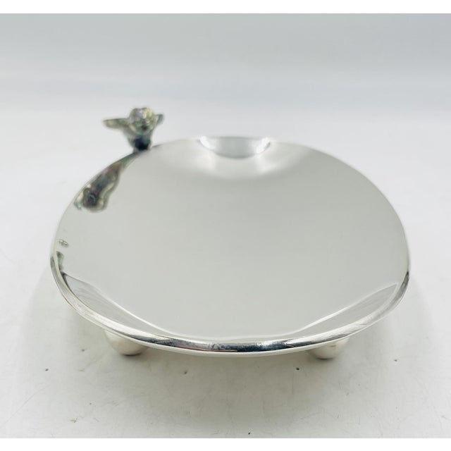 Vintage Footed Tray With Abalone Bird by Los Castillo, Mexican Modernism For Sale In Los Angeles - Image 6 of 18