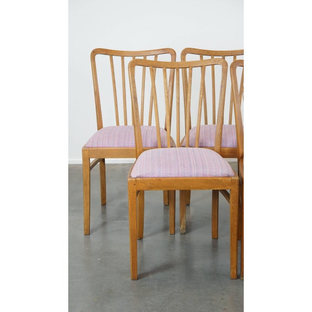 Vintage Danish Dining Chairs with Light Purple Fabric Seats, 1970s, Set of 8 For Sale - Image 9 of 14