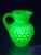 Turquoise Vintage Fenton Hobnail Uranium Glass Pitcher For Sale - Image 8 of 9