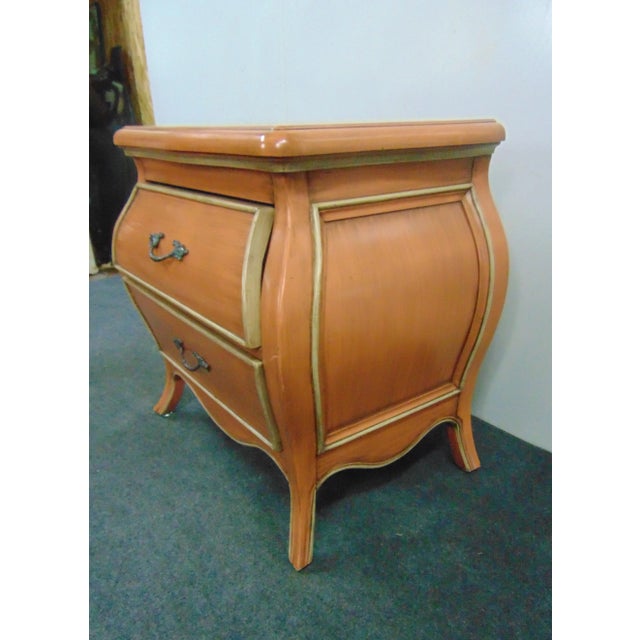 Late 20th Century Kravet Louis XV Style Orange & Cream Commode For Sale - Image 5 of 8