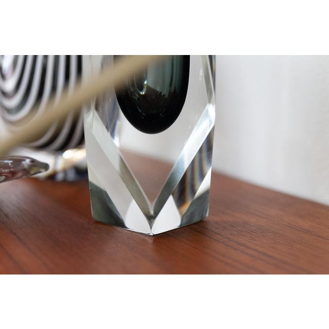 Italian Murano Faceted Sommerso Glass Vase by Flavio Poli for Alessandro Mandruzzato, 1970s For Sale - Image 15 of 16