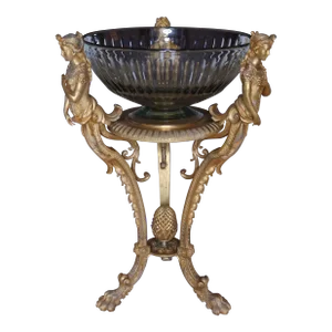 Italian Made French Empire Gilt Bronze Figural Center Bowl