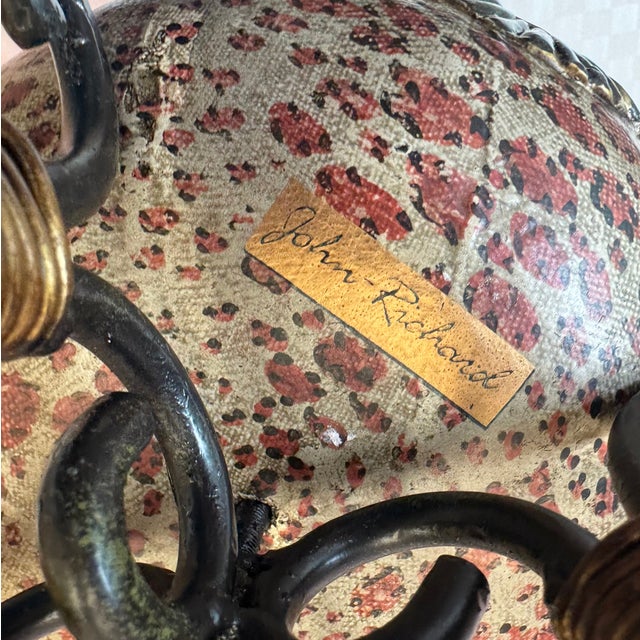 Vintage Decorative Leopard Pattern Box With Finial Lid by John Richard For Sale - Image 9 of 11