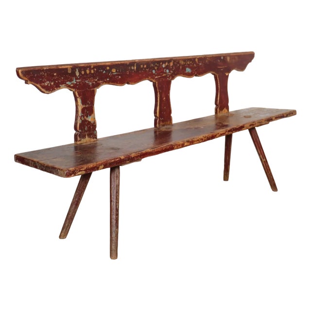 Austrian Original Painted Bench For Sale