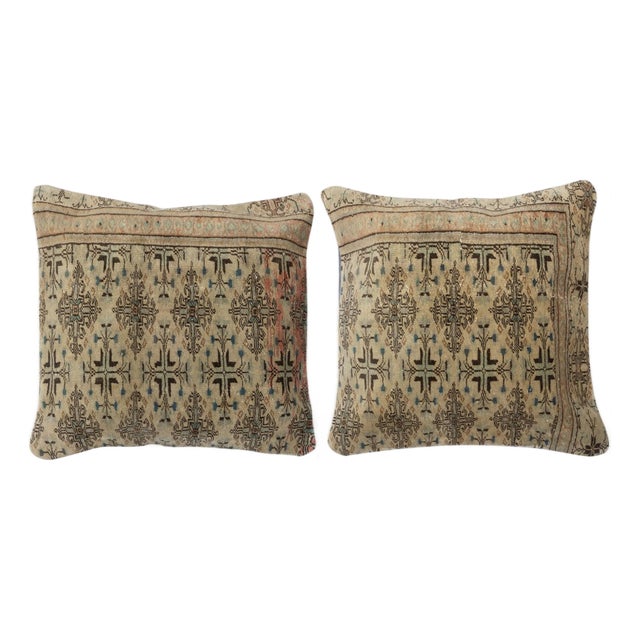 24"x24" SET OF 2 - Vintage Toss Pillow Covers. Handmade Rug Cushion Covers For Sale