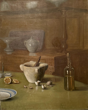 Jules Agard, Still Life with Mortar, 1915, Oil on Canvas