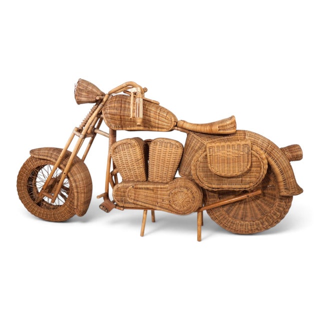 After Tom Dixon, Harley-Davidson Motorcycle, 1990s, Rattan For Sale - Image 15 of 18