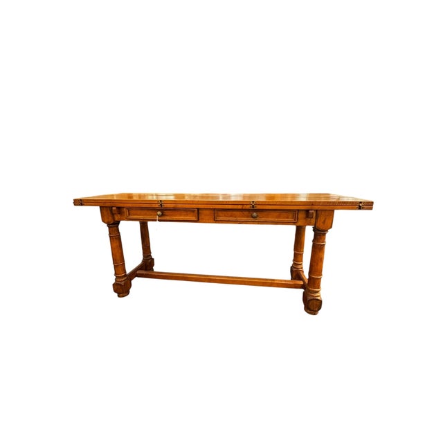 1980s Folding Wood Console Table For Sale - Image 4 of 5