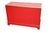 Directional 1970's Campaign Style Red and Brass Storage Cabinet by Directional For Sale - Image 4 of 8