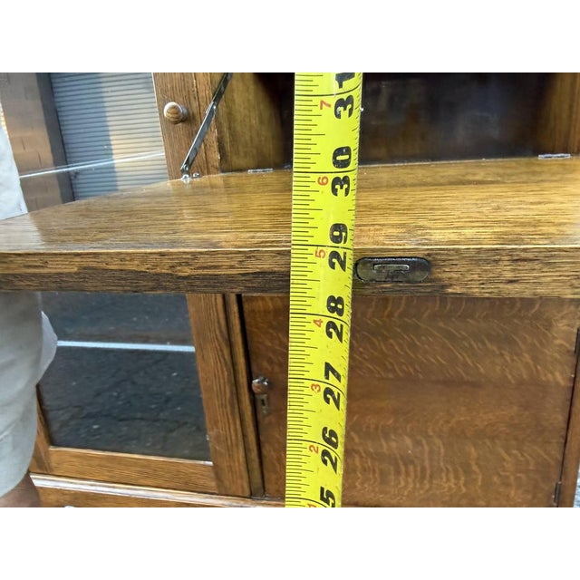 Early 20th Century Antique Larkin Style Tiger Oak Side-by-Side Secretary Desk For Sale - Image 5 of 18