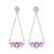 VR Jewels Art Deco Oval 3.48ct Natural Pink Sapphire 18k Gold Drop Earrings- A Pair For Sale - Image 4 of 9