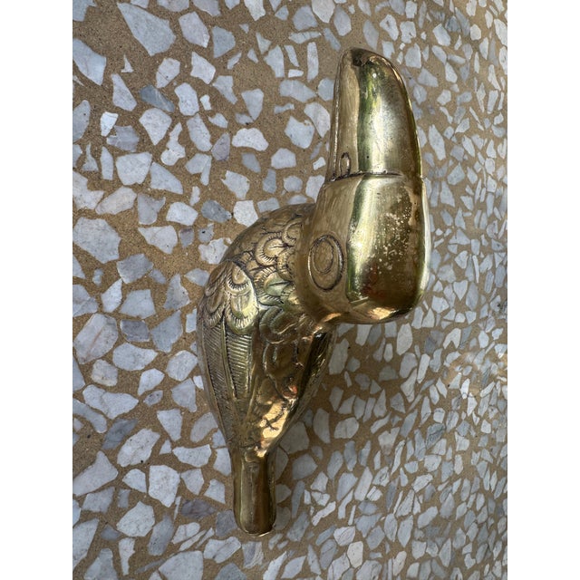 Large Solid Brass Mid-Century Toucan Figurine For Sale - Image 9 of 12