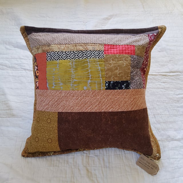 One of a kind scrappy quilt cottagecore pillow, carefully designed and stitched in Las Cruces New Mexico with vintage and...