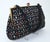 French Black Beaded Handbag With Floral Embroidery, 1950's For Sale In Atlanta - Image 6 of 12