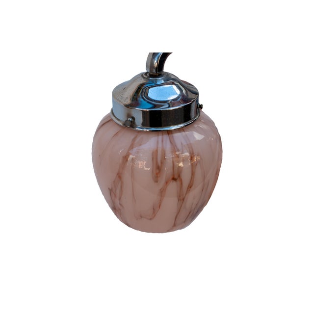 Art Deco Pink Chandelier For Sale - Image 3 of 5