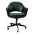 Saarinen Executive Armchair in Obsidian Black Leather, Black Swivel Base. For Sale