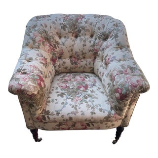 1980s George Smith Somerville Buttoned Chair For Sale