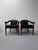 Black Vintage Tufted Leather Barrel-Back Tub Armchairs, Pair, C. 1970s For Sale - Image 8 of 18